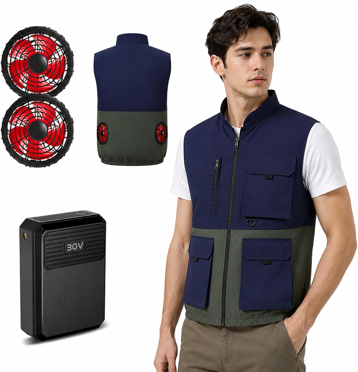 お得‼︎【美品】30V ファン・バッテリー＋ZERO STAGE ファンベスト Amazon.co.jp: [KLIFE] ファン付きベスト 空調作業服 ファンバッテリー